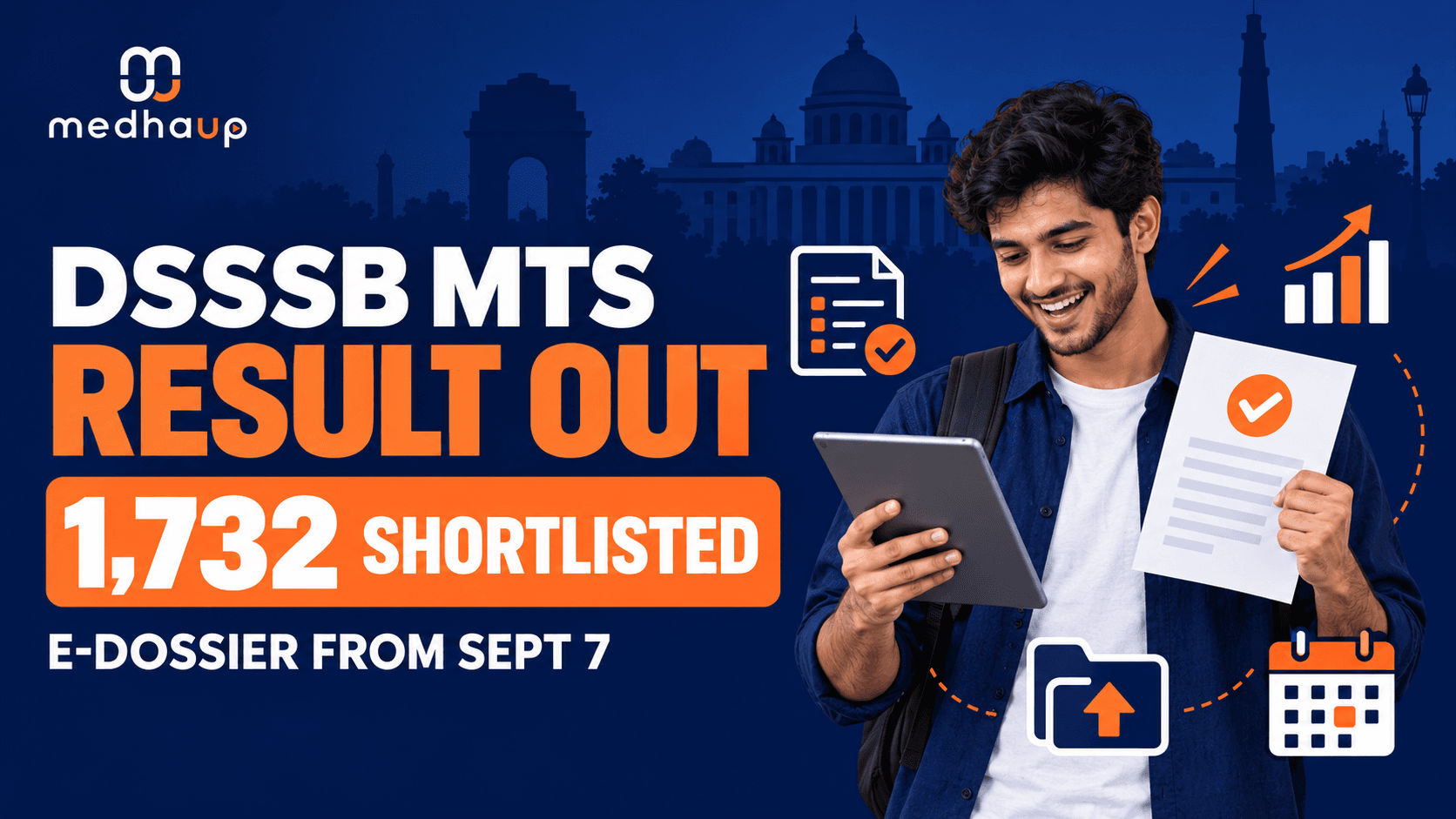 DSSSB MTS Result 2026 OUT: 1,732 Candidates Shortlisted, Cut-Off Released & E-Dossier Starts Sept 7